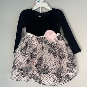 NWT Iris & Ivy Longsleeve Baby Doll Dress‎ Size 24 Months Velvet Floral 2pc